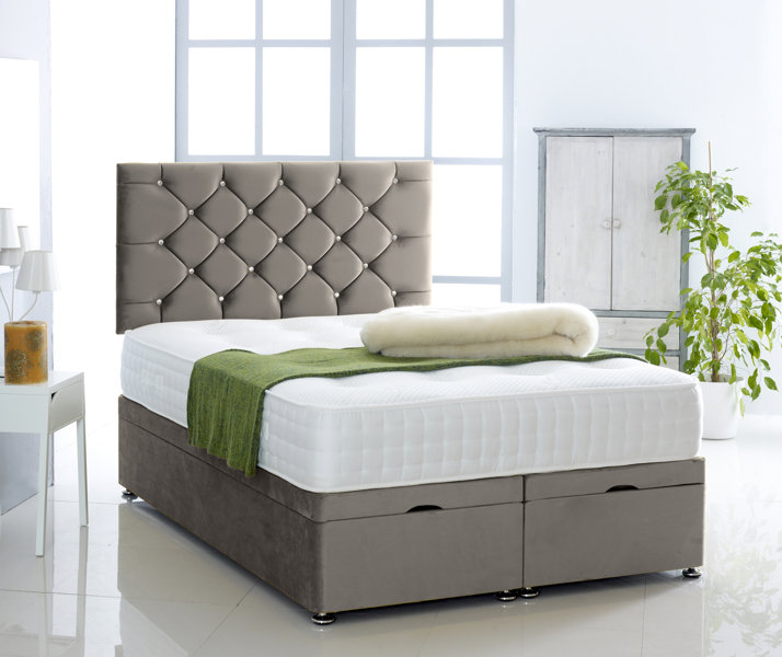 Mercer41 Elisabeth Upholstered Ottoman Bed with Mattress Wayfair.co.uk